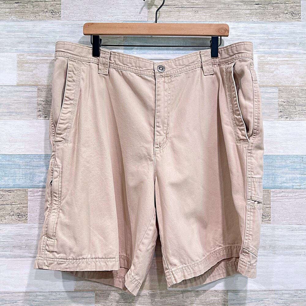 Columbia 9" Ultimate ROC Cargo Shorts Beige Cotton Hiking Outdoor AM4541 Mens 40